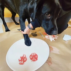 Making paw prints with our dogs